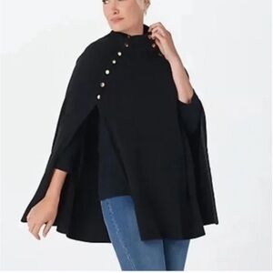 Central Park West New York Black Knit Cape/ Poncho